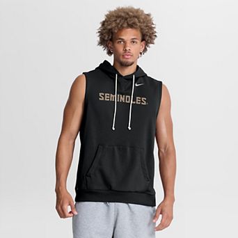 Men's Nike Black Florida State Seminoles 2026 Sideline Sleeveless Dri-FIT Hoodie
