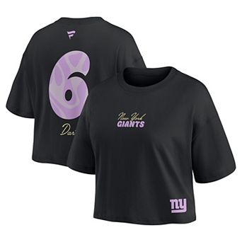 Women's Fanatics Jaxson Dart Black New York Giants Fashion Cropped T-Shirt