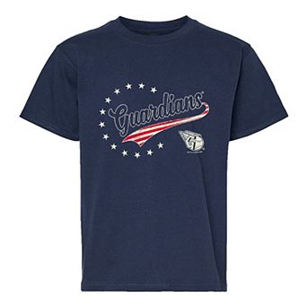 Youth Soft as a Grape Navy Cleveland Guardians Americana T-Shirt