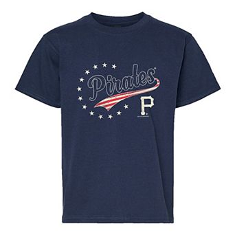 Youth Soft as a Grape Navy Pittsburgh Pirates Americana T-Shirt