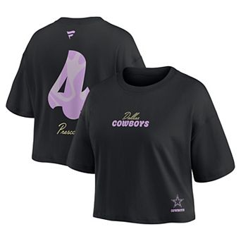 Women's Fanatics Dak Prescott Black Dallas Cowboys Fashion Cropped T-Shirt