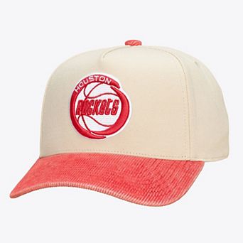 Unisex Mitchell & Ness Cream/Red Houston Rockets Faded Pro Snapback Hat