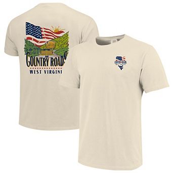 Men's Image One Cream West Virginia Mountaineers Country Roads Americana Comfort Colors T-Shirt