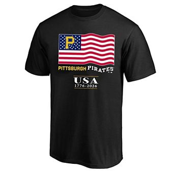 Men's Fanatics Black Pittsburgh Pirates USA 1776-2026 Big & Tall T-Shirt