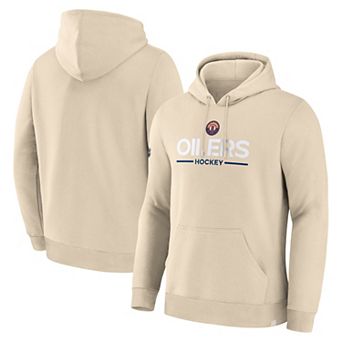 Men's Fanatics Tan Edmonton Oilers Primary Fleece Pullover Hoodie