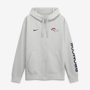 Men's Nike Gray Denver Broncos Cool Down Club Full-Zip Hoodie