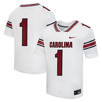Youth Nike #1 White South Carolina Gamecocks Road Replica Football Jersey