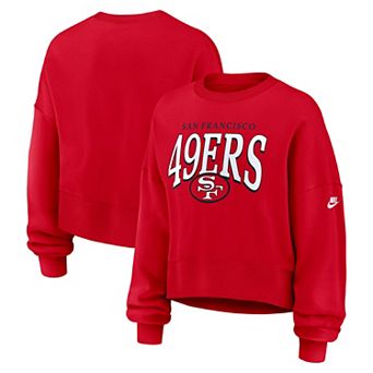 Women's Nike Scarlet San Francisco 49ers Oversized Phoenix Fleece Sweatshirt