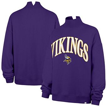 Women's '47 Purple Minnesota Vikings Oversized Vantage Mock Neck Sweatshirt
