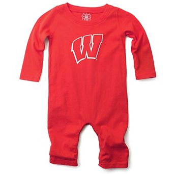 Infant Wes & Willy Red Wisconsin Badgers Long Sleeve Romper