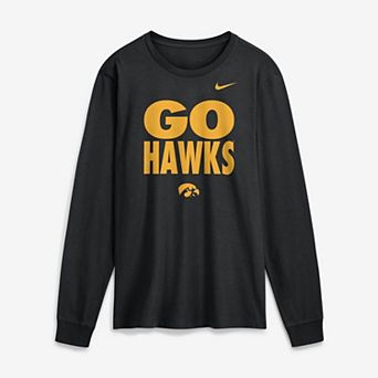 Men's Nike Black Iowa Hawkeyes 2026 Sideline Slogan Dri-FIT Long Sleeve T-Shirt