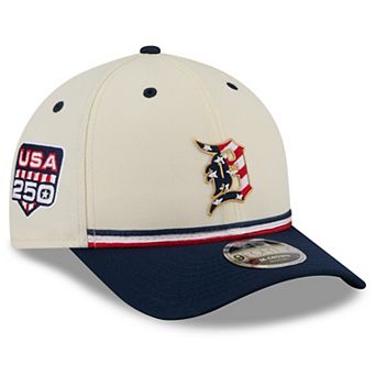 Youth New Era Cream/Navy Detroit Tigers USA 250 9FORTY M-Crown Adjustable Hat