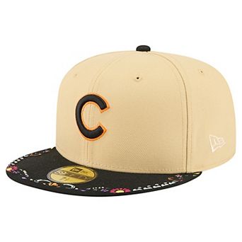 Men's New Era Light Beige Chicago Cubs Two-Tone Embroidered Visor 59FIFTY Fitted Hat