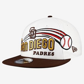 Men's New Era White San Diego Padres Retro Sweep 9FIFTY Snapback Hat