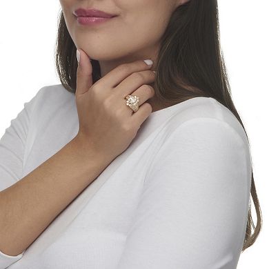 3.20 TCW Marquise-Cut Cubic Zirconia Ring in 18k Gold-Plated