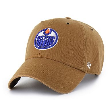 Men's Carhartt x '47 Brown Edmonton Oilers Clean Up Adjustable Hat