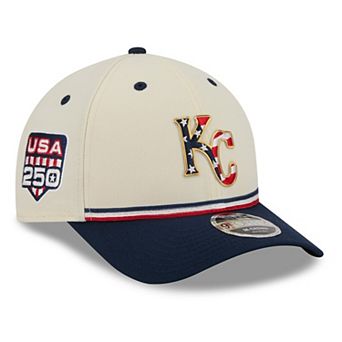 Youth New Era Cream/Navy Kansas City Royals USA 250 9FORTY M-Crown Adjustable Hat