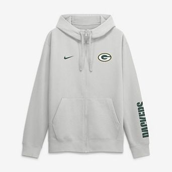 Men's Nike Gray Green Bay Packers Cool Down Club Full-Zip Hoodie