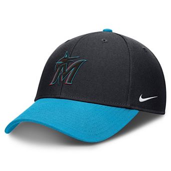 Men's Nike Black/Blue Miami Marlins Dri-FIT Club Adjustable Hat