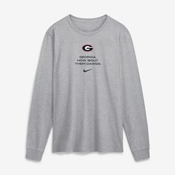 Men's Nike Gray Georgia Bulldogs 2026 Sideline Dri-FIT Long Sleeve T-Shirt