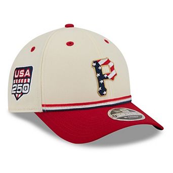 Youth New Era Cream/Red Pittsburgh Pirates USA 250 9FORTY M-Crown Adjustable Hat