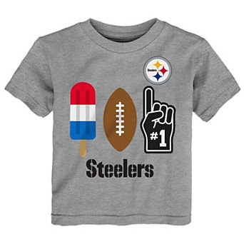 Toddler Heather Gray Pittsburgh Steelers Americana Pop T-Shirt