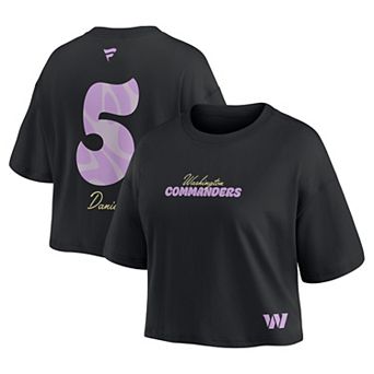 Women's Fanatics Jayden Daniels Black Washington Commanders Fashion Cropped T-Shirt