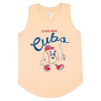 Youth Soft as a Grape Orange Chicago Cubs Game Day Tank Top
