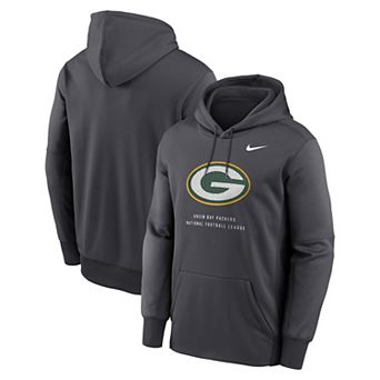 Men's Nike Charcoal Green Bay Packers Toss Sweep Therma-FIT Hoodie
