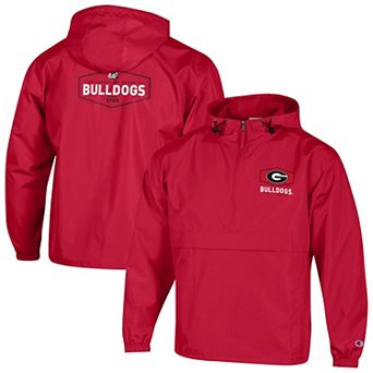 Men's Champion Red Georgia Bulldogs Delay Packable Half-Zip Jacket