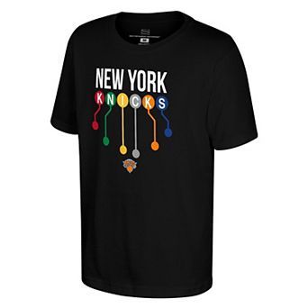 Youth Stadium Essentials Black New York Knicks Subway Lines T-Shirt
