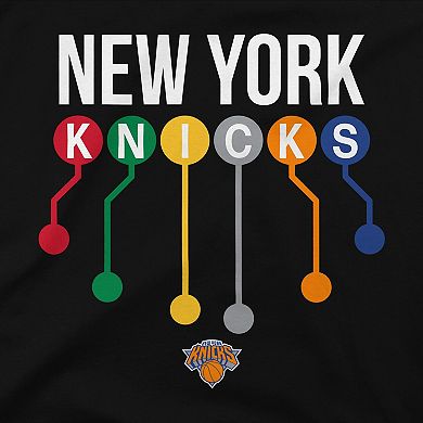Youth Stadium Essentials Black New York Knicks Subway Lines T-Shirt