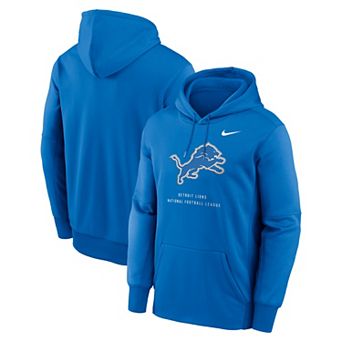 Men's Nike Blue Detroit Lions Toss Sweep Therma-FIT Hoodie
