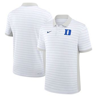 Men's Nike White Duke Blue Devils 2026 Early Season Coaches Sideline Victory Stripe Dri-FIT Polo