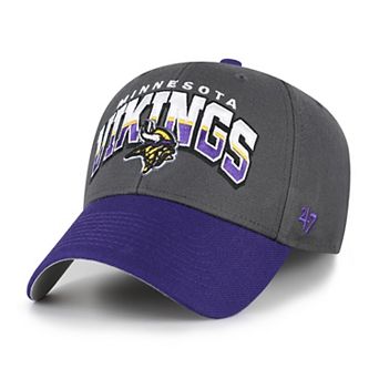 Men's '47 Charcoal Minnesota Vikings Split Block MVP Adjustable Hat
