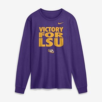 Men's Nike Purple LSU Tigers 2026 Sideline Slogan Dri-FIT Long Sleeve T-Shirt