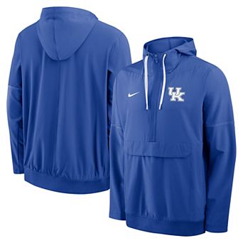 Men's Nike Royal Kentucky Wildcats 2026 Sideline Anorak Half-Zip Hooded Jacket