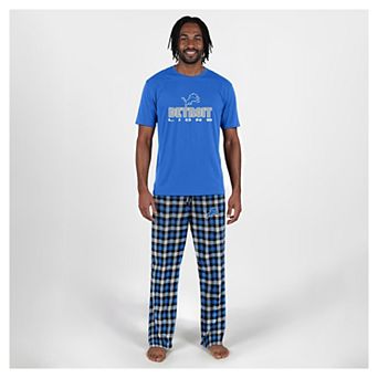 Men's Concepts Sport Blue Detroit Lions Big & Tall Highland Sleep Set