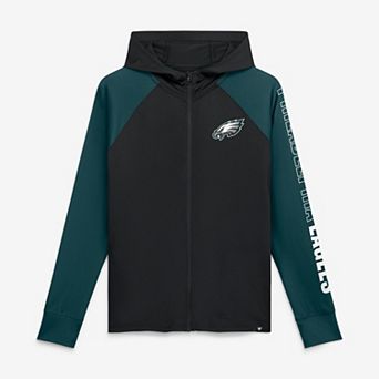 Women's Fanatics Black/Midnight Green Philadelphia Eagles Cornerback Blitz​ Raglan Full-Zip Hoodie