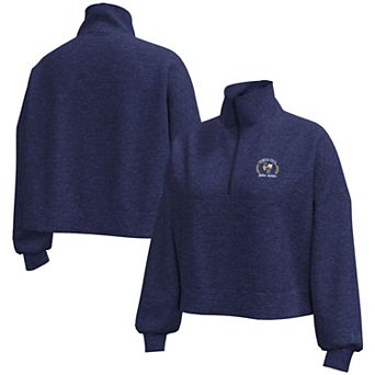 Women's Under Armour Heather Navy Georgia Tech Yellow Jackets Icon Fleece Half-Zip Jacket