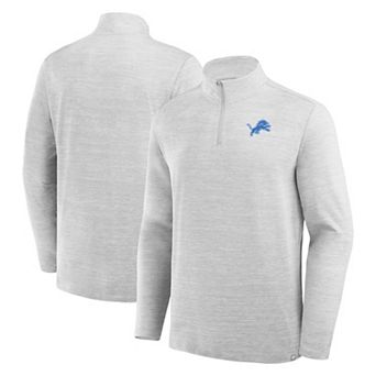 Men's Fanatics Heather Gray Detroit Lions Clutch Quarter-Zip Pullover