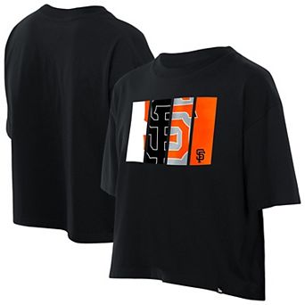 Women's New Era Black San Francisco Giants Boxy Foil Logo T-Shirt