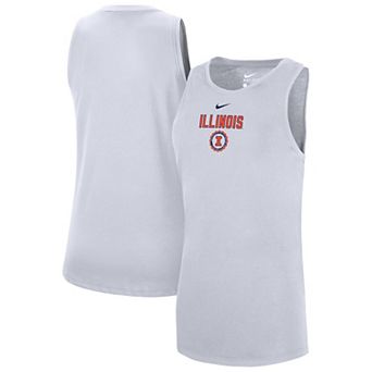 Women's Nike White Illinois Fighting Illini Dri-FIT Tomboy Tank Top