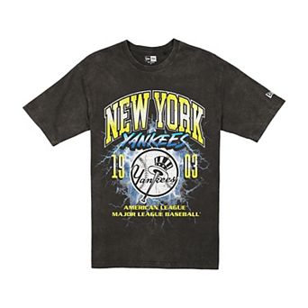 Men's New Era Black New York Yankees Lightning Round Mineral Wash T-Shirt