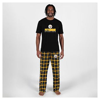 Men's Concepts Sport Black Pittsburgh Steelers Big & Tall Highland Sleep Set
