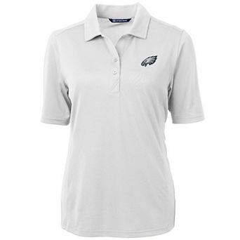 Women's Cutter & Buck White Philadelphia Eagles Virtue Eco Pique Recycled Polo