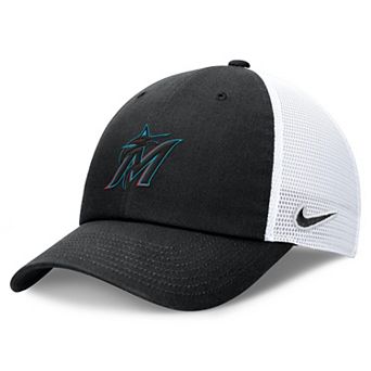 Women's Nike Black/White Miami Marlins Club Trucker Adjustable Hat