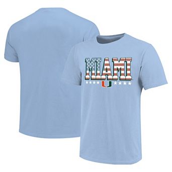 Youth Light Blue Miami Hurricanes Americana Flag T-Shirt