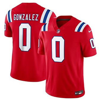 Men's Nike Christian Gonzalez Red New England Patriots Alternate Vapor F.U.S.E. Stitched Limited Jersey