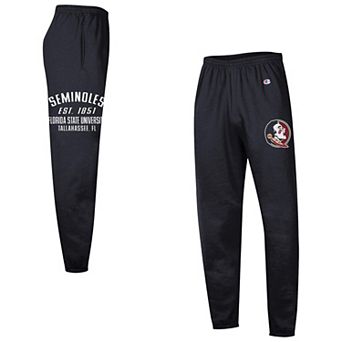 Men's Champion Black Florida State Seminoles Powerblend Banded Fleece Sweatpants